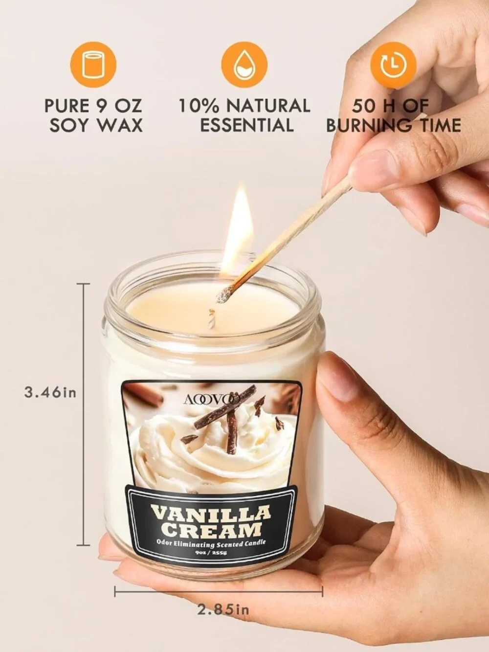 Odor Eliminating Soy Candle Set - 4 Pack, Non-Toxic, Long Lasting, Freshens Home
